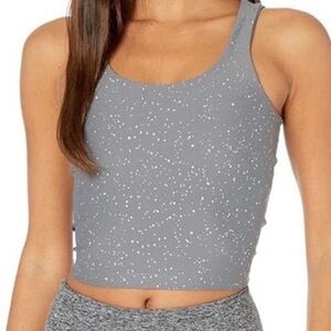Beyond Yoga cropped tank top in silver sparkle